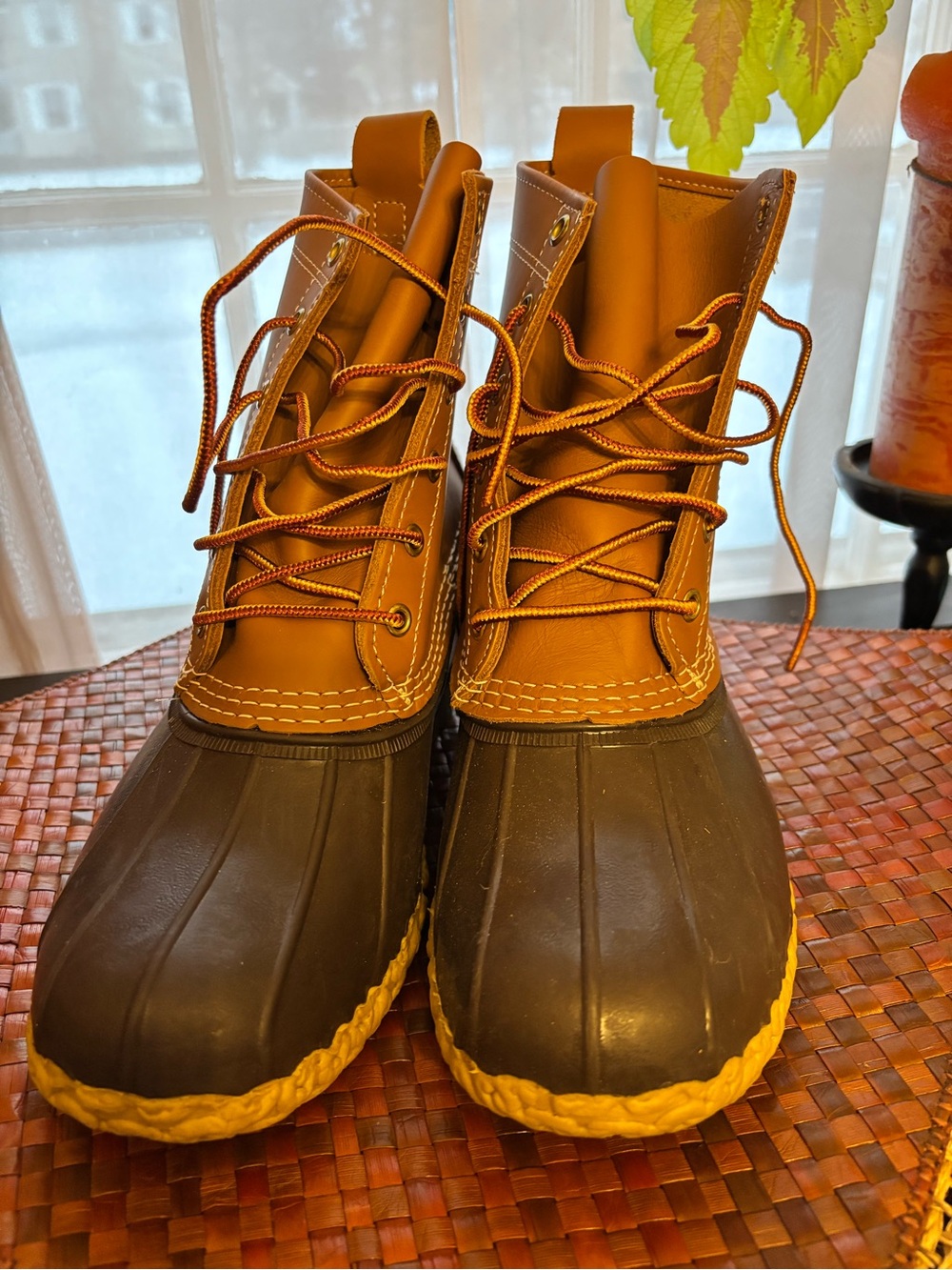 LL Bean brown/dark brown 8” boots
